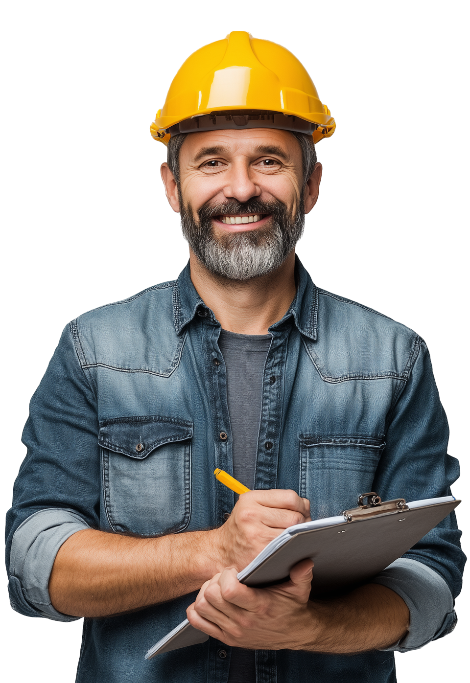 Responsabile della sicurezza alimentare con camice e guanti, compila documentazione HACCP su una clipboard.