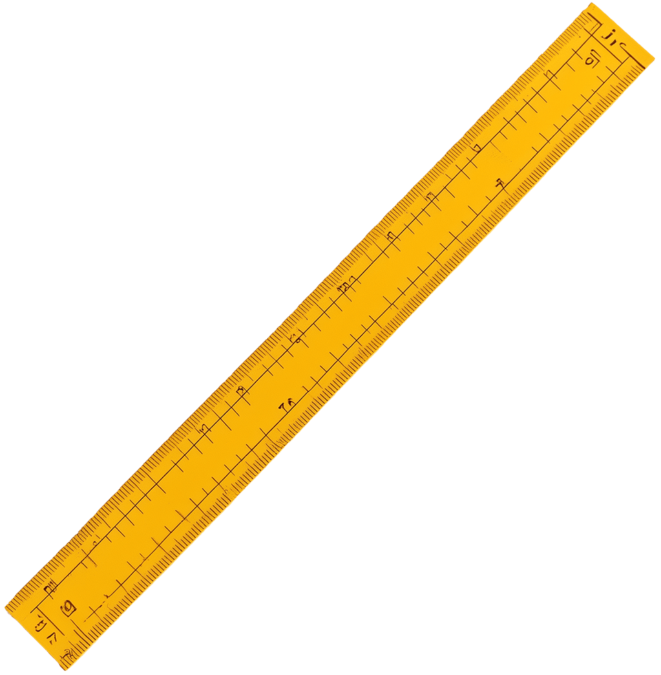 Righello tecnico giallo per misurazioni di precisione utilizzato in ambito industriale o edile