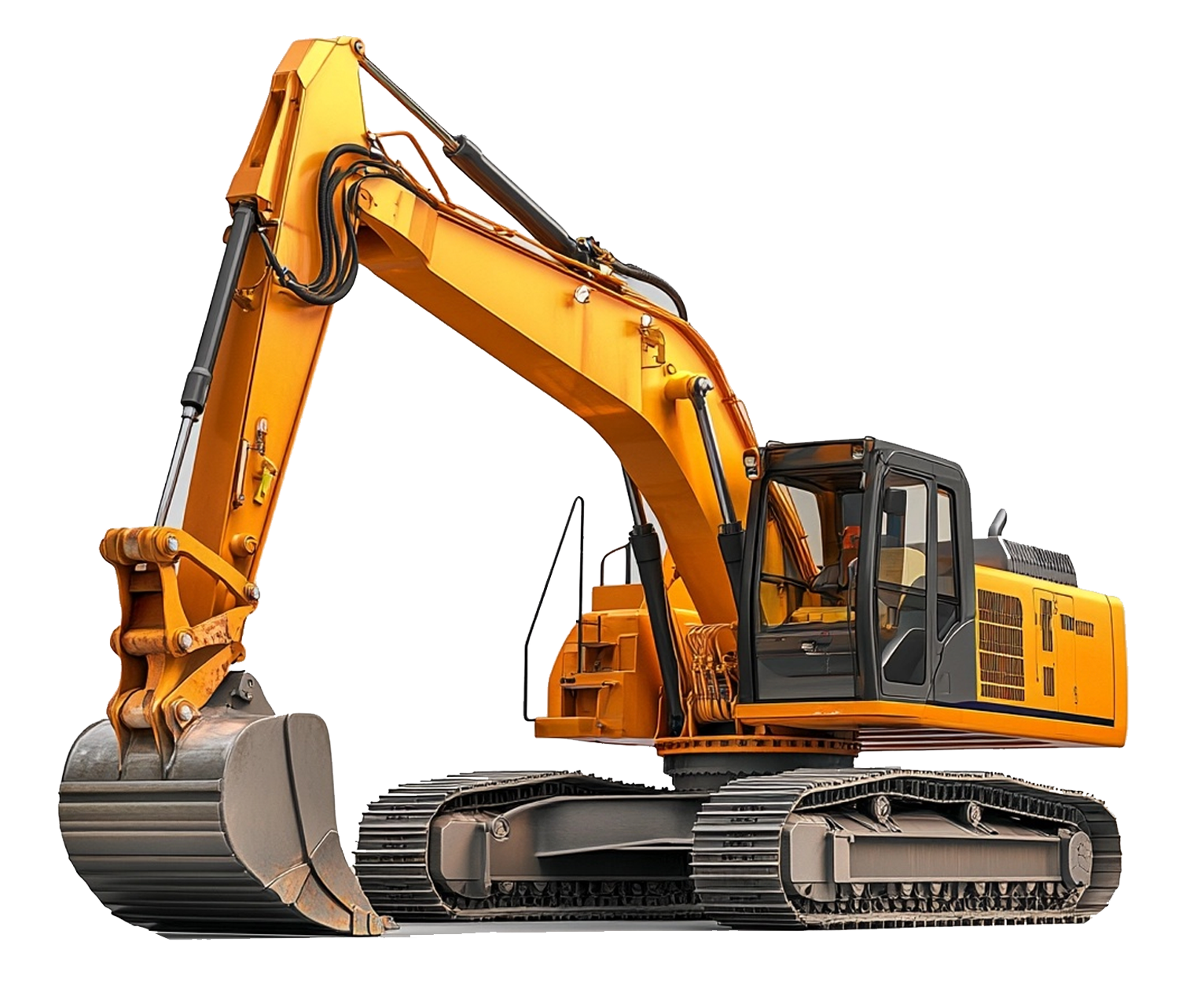 Escavatore cingolato giallo utilizzato nei cantieri per operazioni di scavo e movimentazione terra